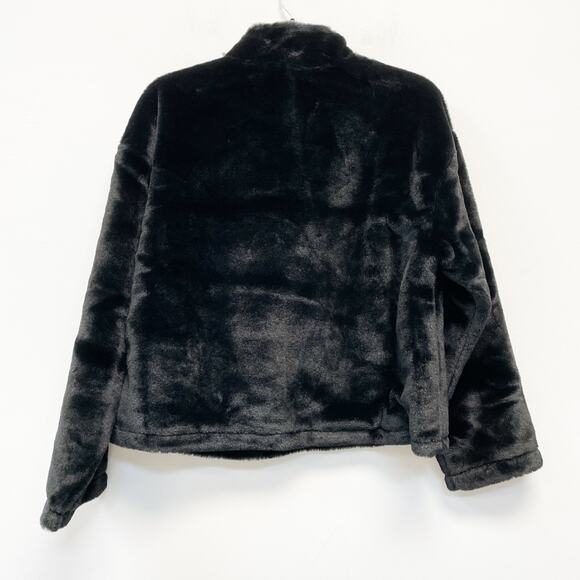 A New Day Women's Faux Fur Long Sleeve Zip Up Jacket Black Size XS - Picture 4 of 4